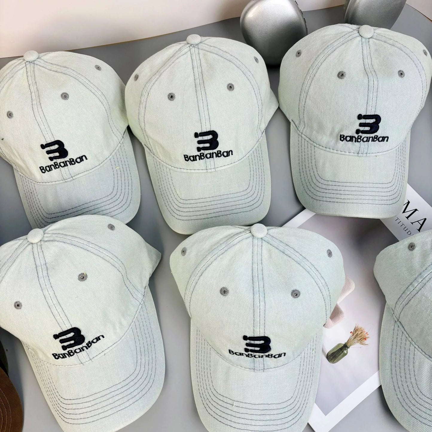 Embroidered Denim Baseball Cap