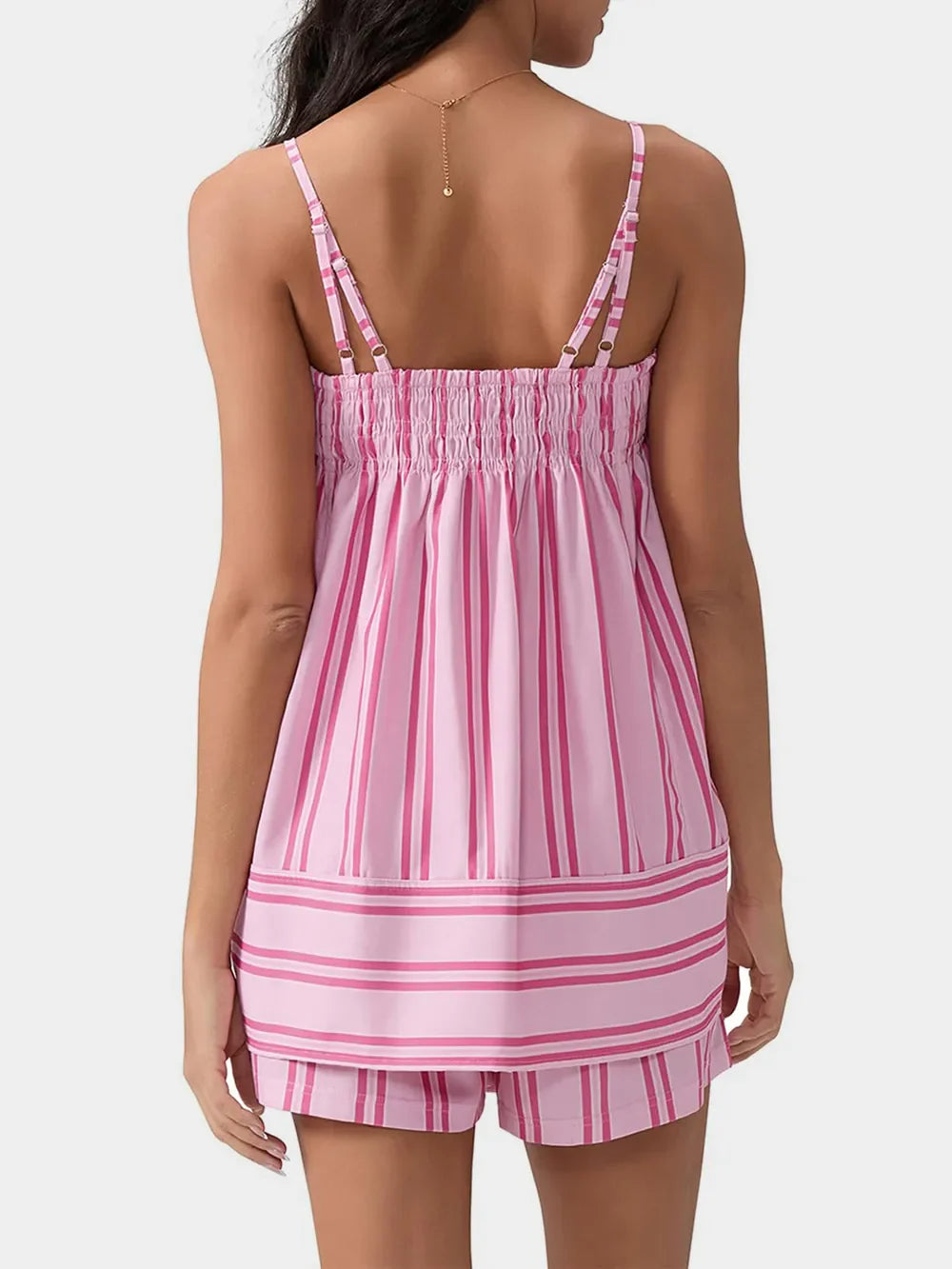 Smocked Square Neck Cami and Shorts Set