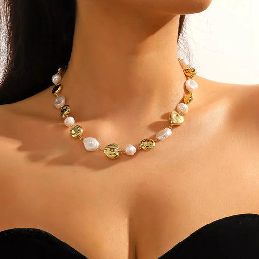 Alloy Pearl Chain Necklace