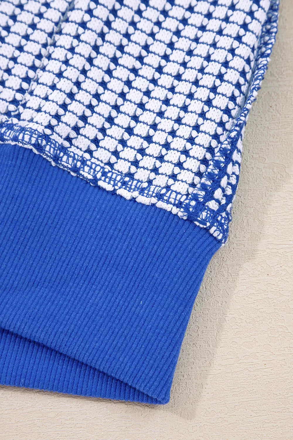 Exposed Seam Textured Crew Neck Sweatshirt