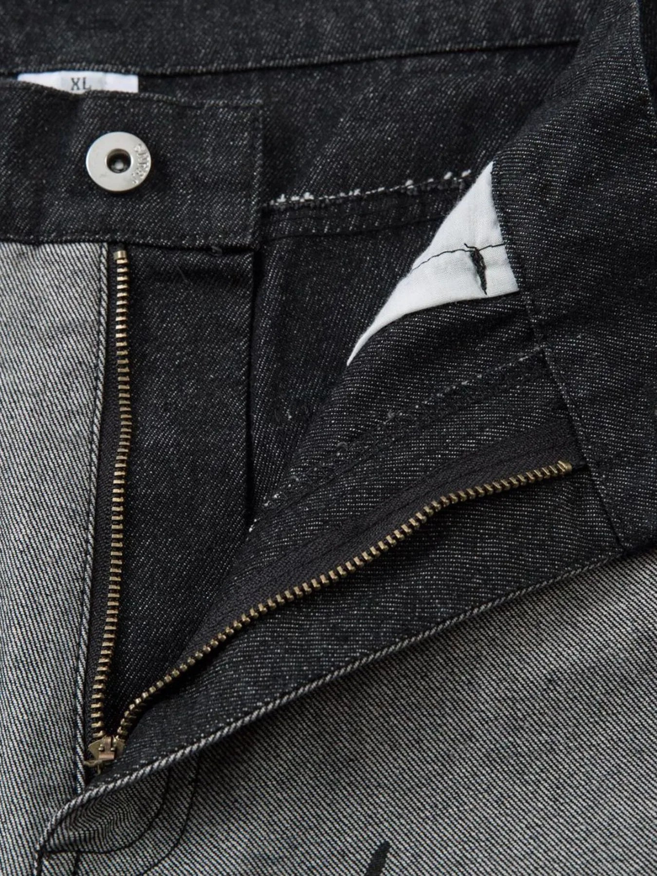 Men's Lightning Pattern Wide Leg Jeans