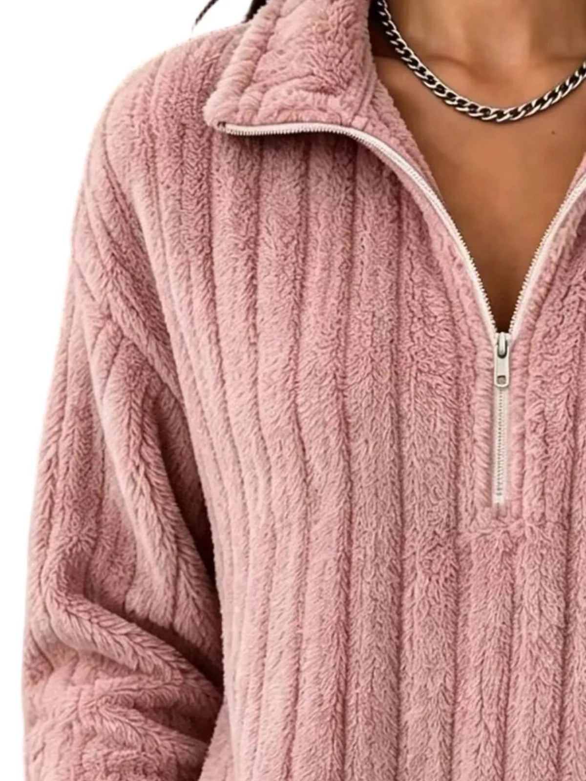 Quarter-Zip Dropped Shoulder Sweatshirt