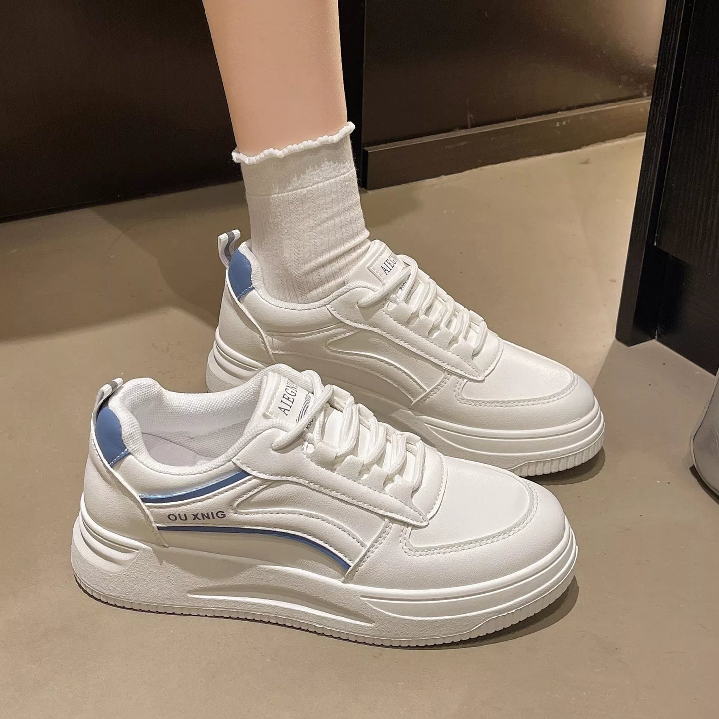 Classic Lace-Up Platform Sneakers