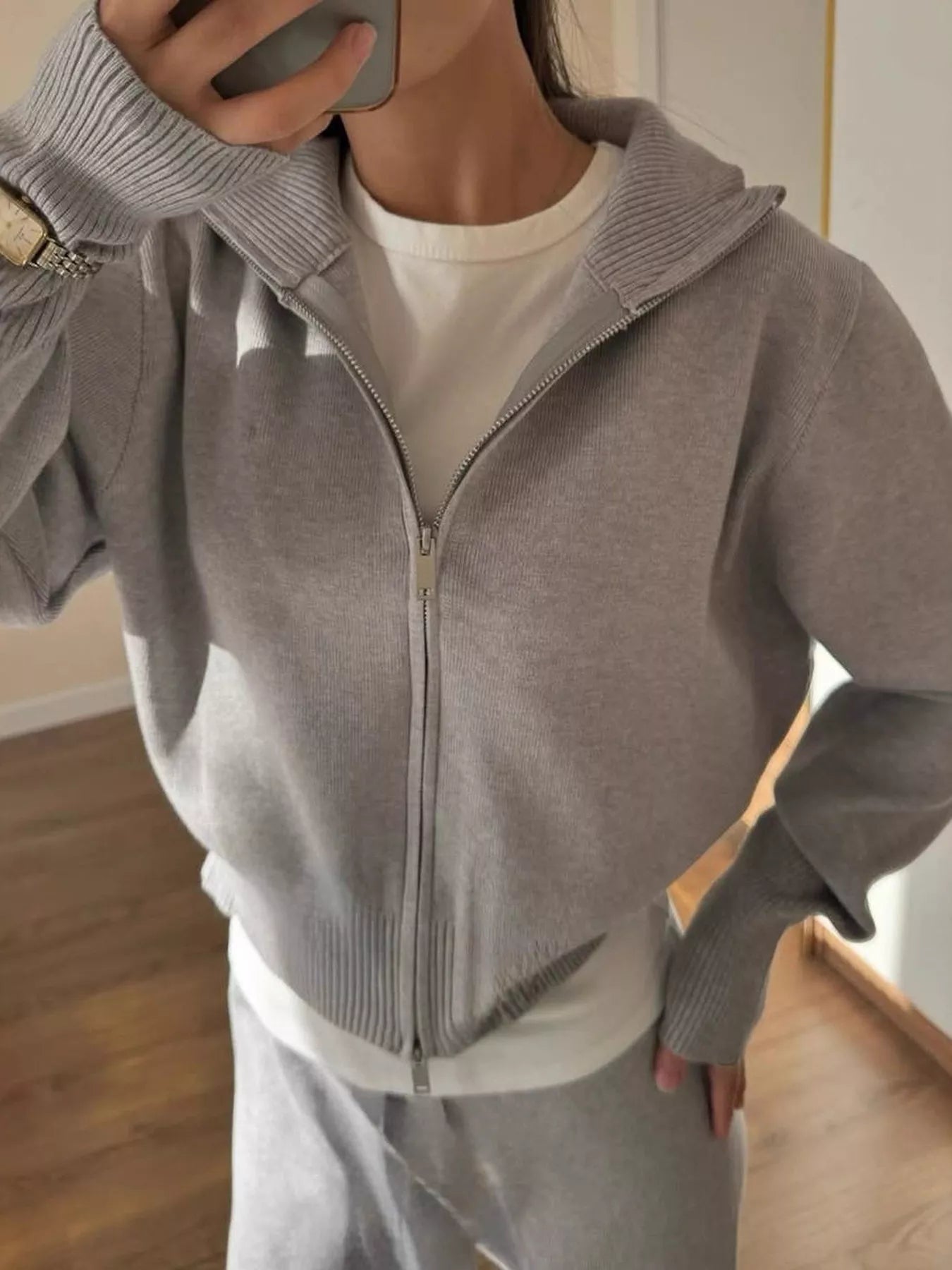 Zip-Up Hoodie and Pants Set