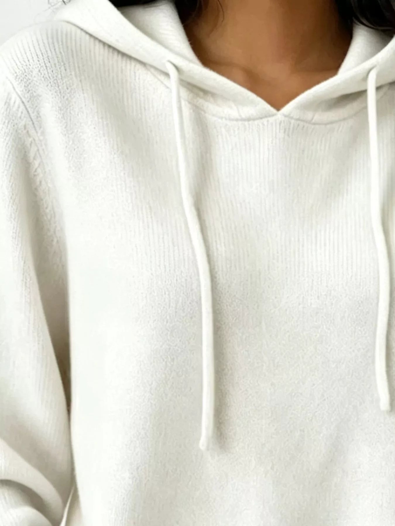 Cozy Ribbed Long‑Sleeve Hooded Sweater