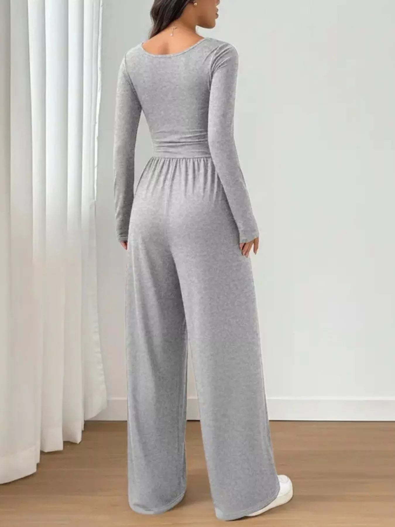 Scoop Neck Wide Leg Jumpsuit