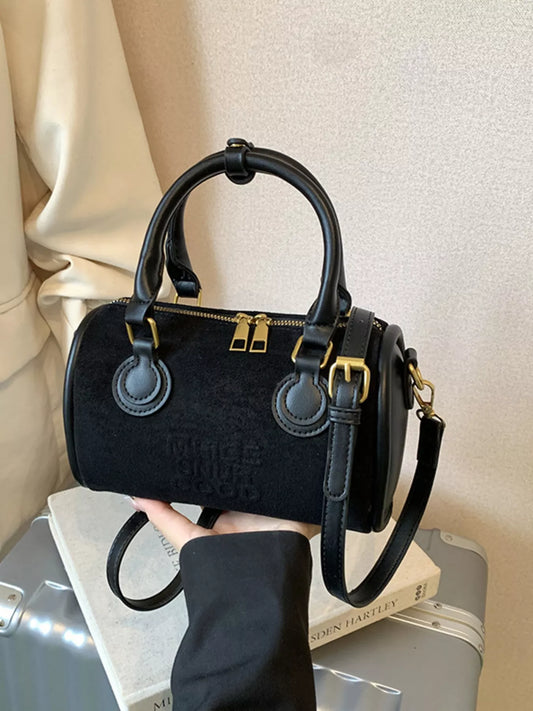 Barrel Crossbody Bag with Top Handle