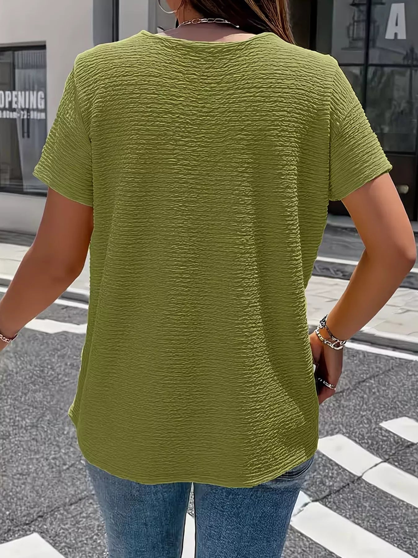 Textured Short Sleeve Top