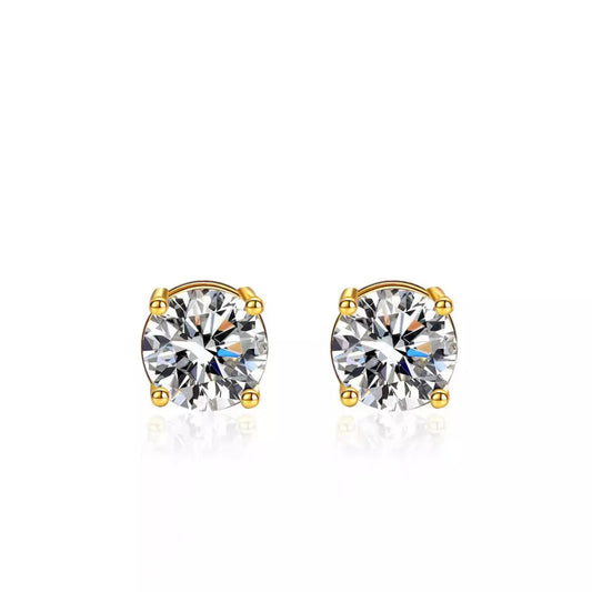 1 Carat Moissanite 925 Sterling Silver Stud Earrings