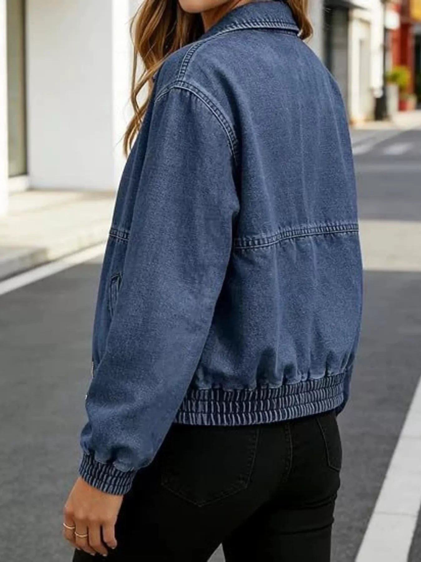 Classic Zip-Up Denim Jacket