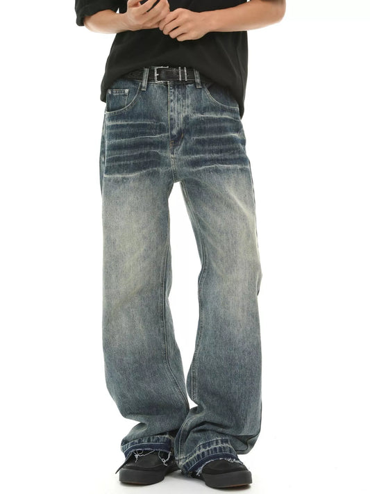 Men's Loose Fit Vintage Wash Jeans