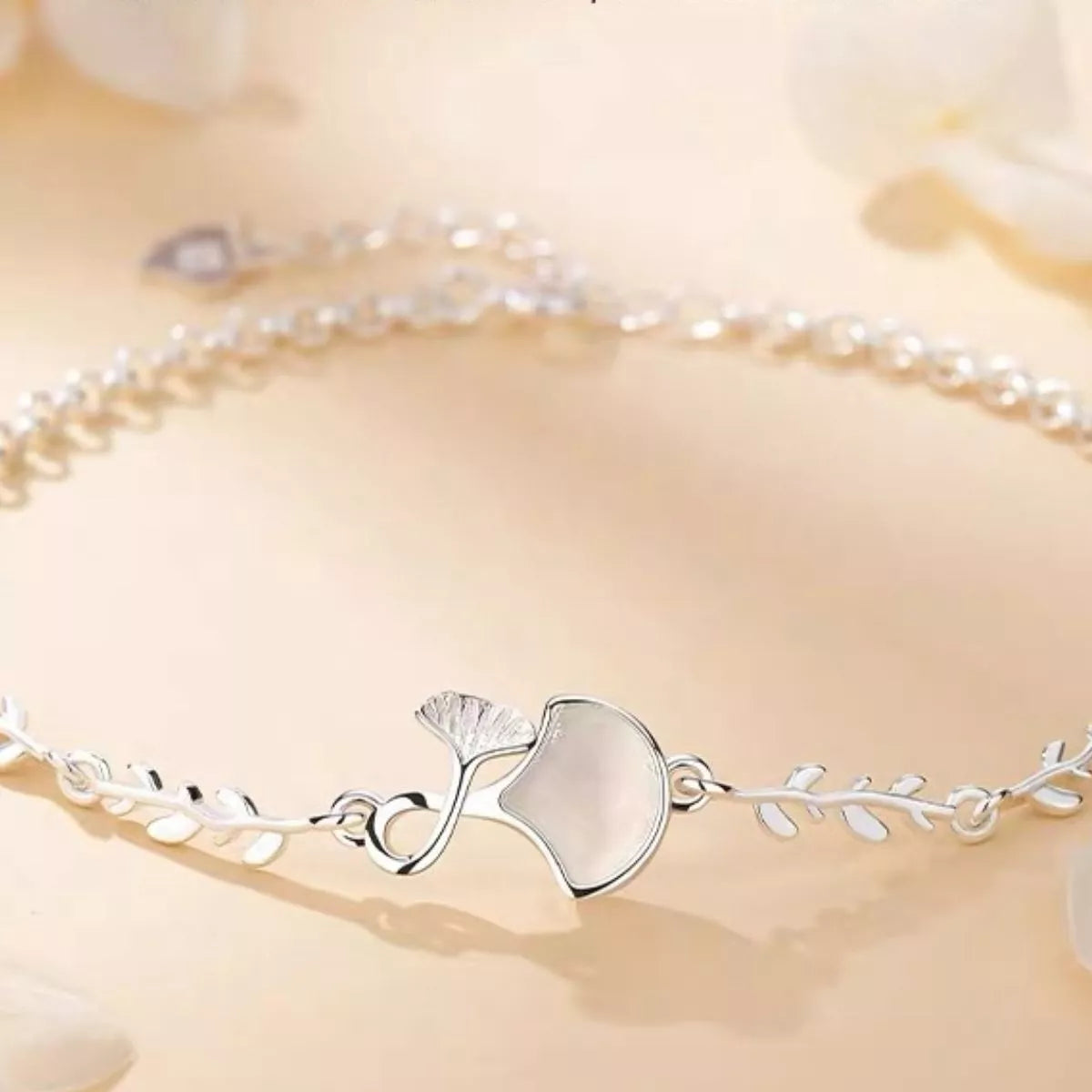 925 Sterling Silver Ginkgo Leaf Bracelet