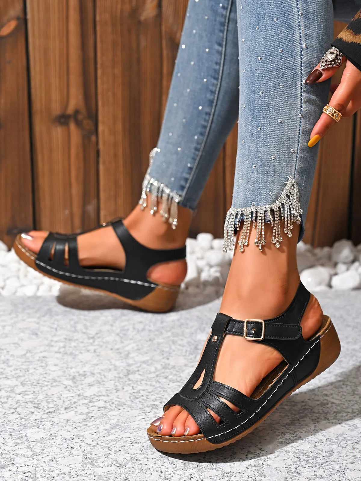 Open Toe Wedge Sandals