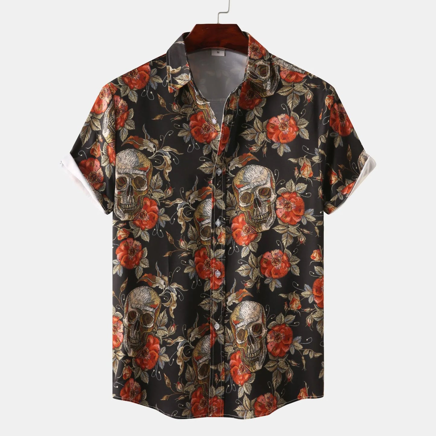 Men's Full Size Printed Short Sleeve Casual Shirt Plus Size