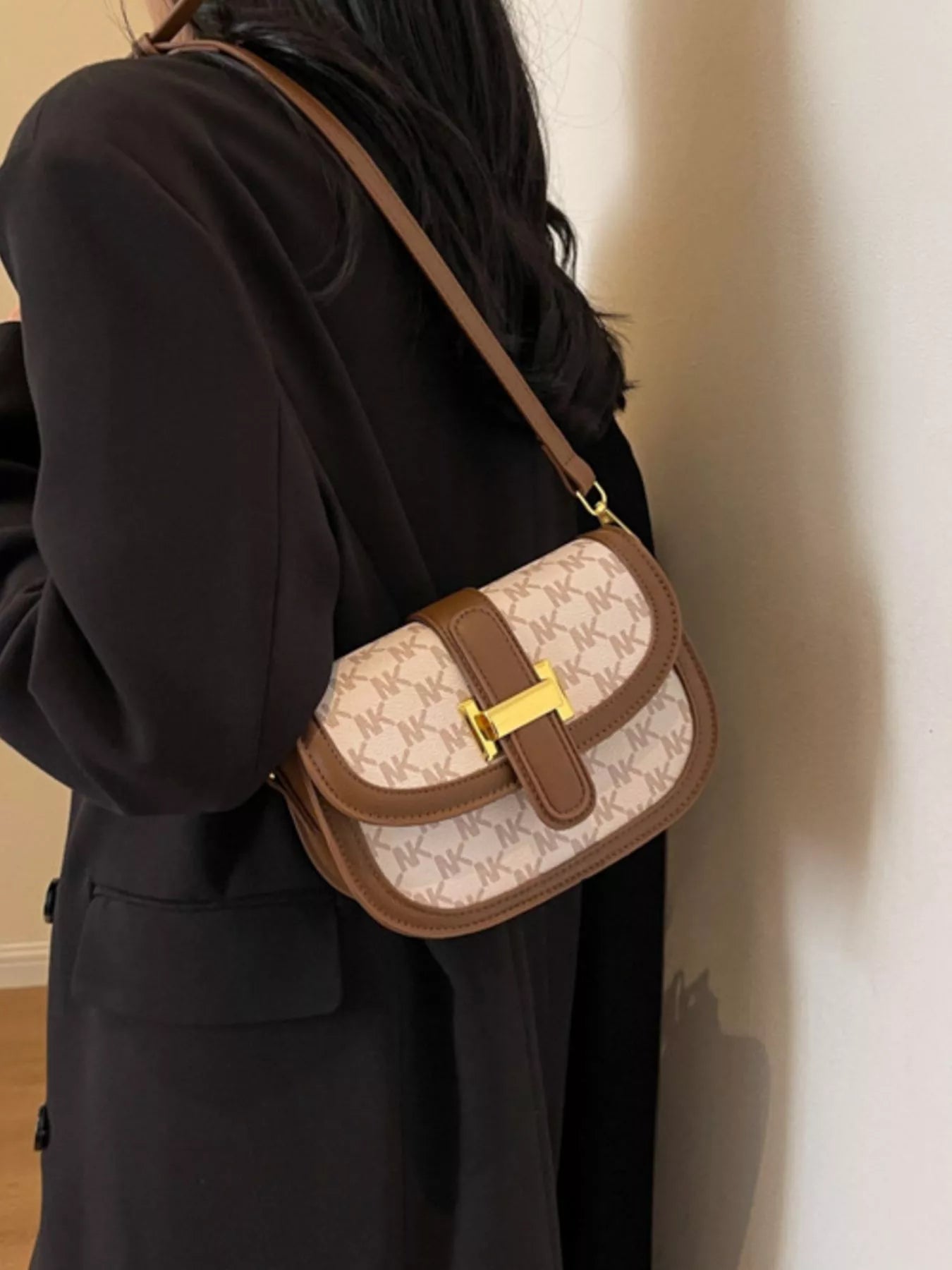 Patterned Flap Crossbody Bag