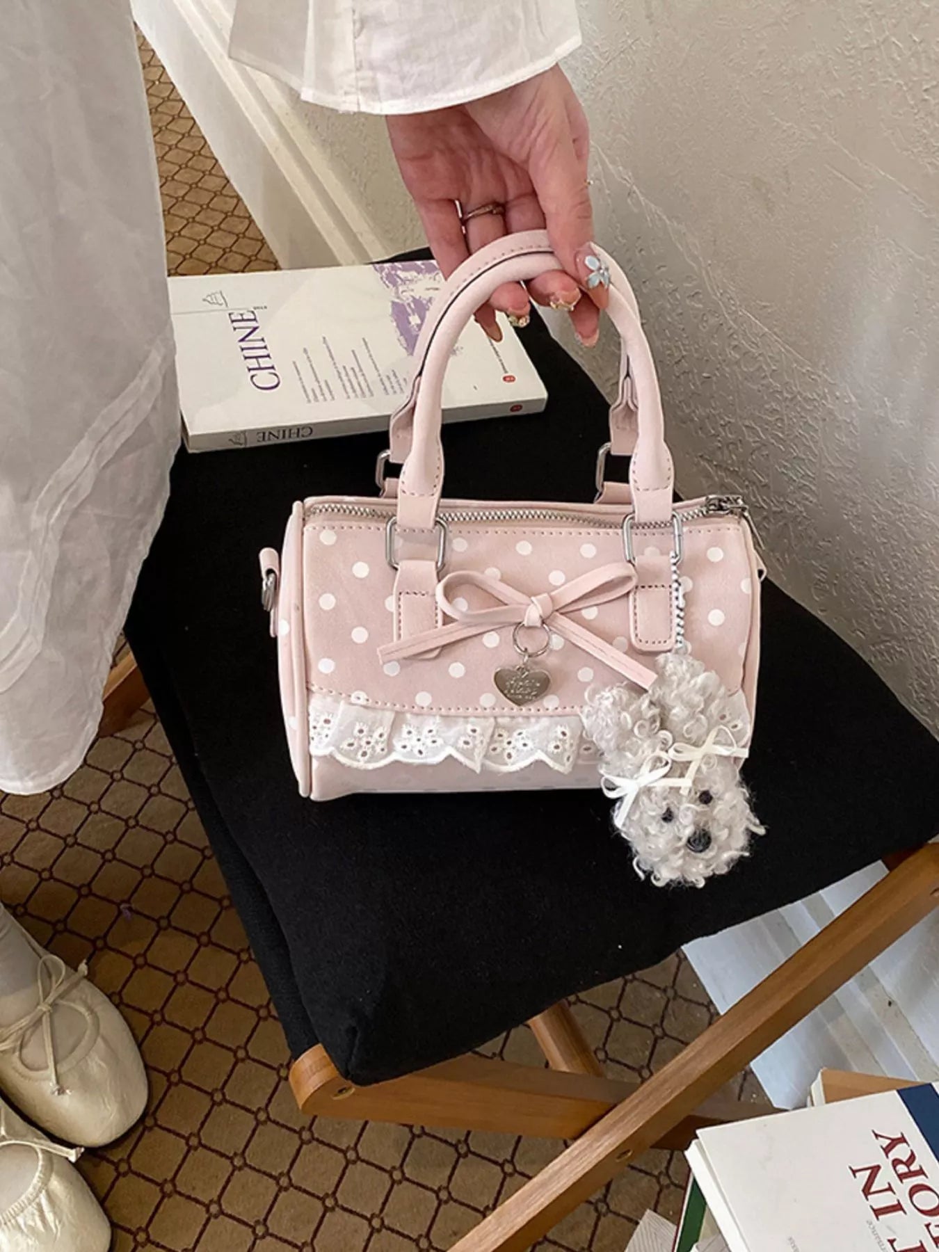 Polka Dot Bow Crossbody Bag
