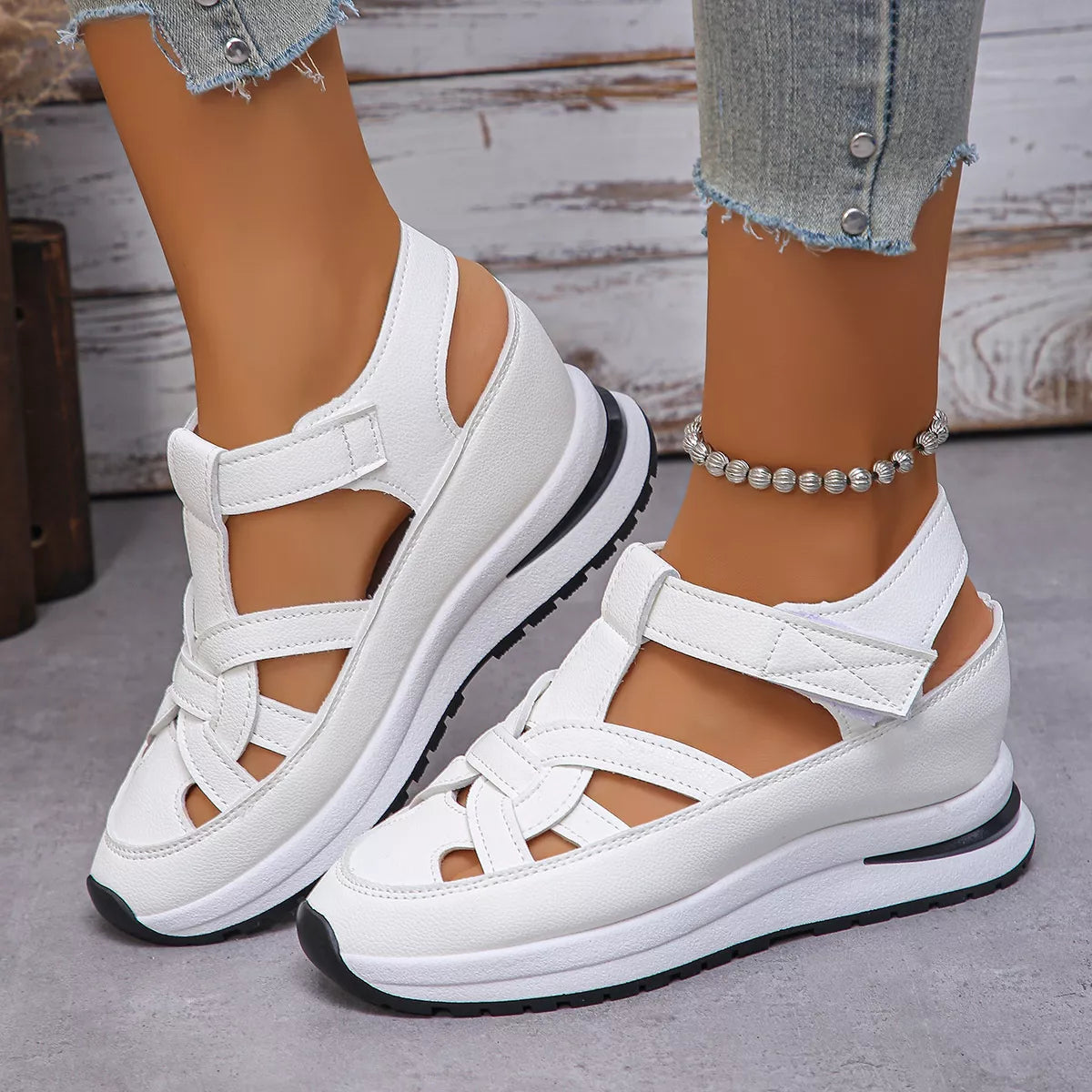 Velcro Wedge Sandals