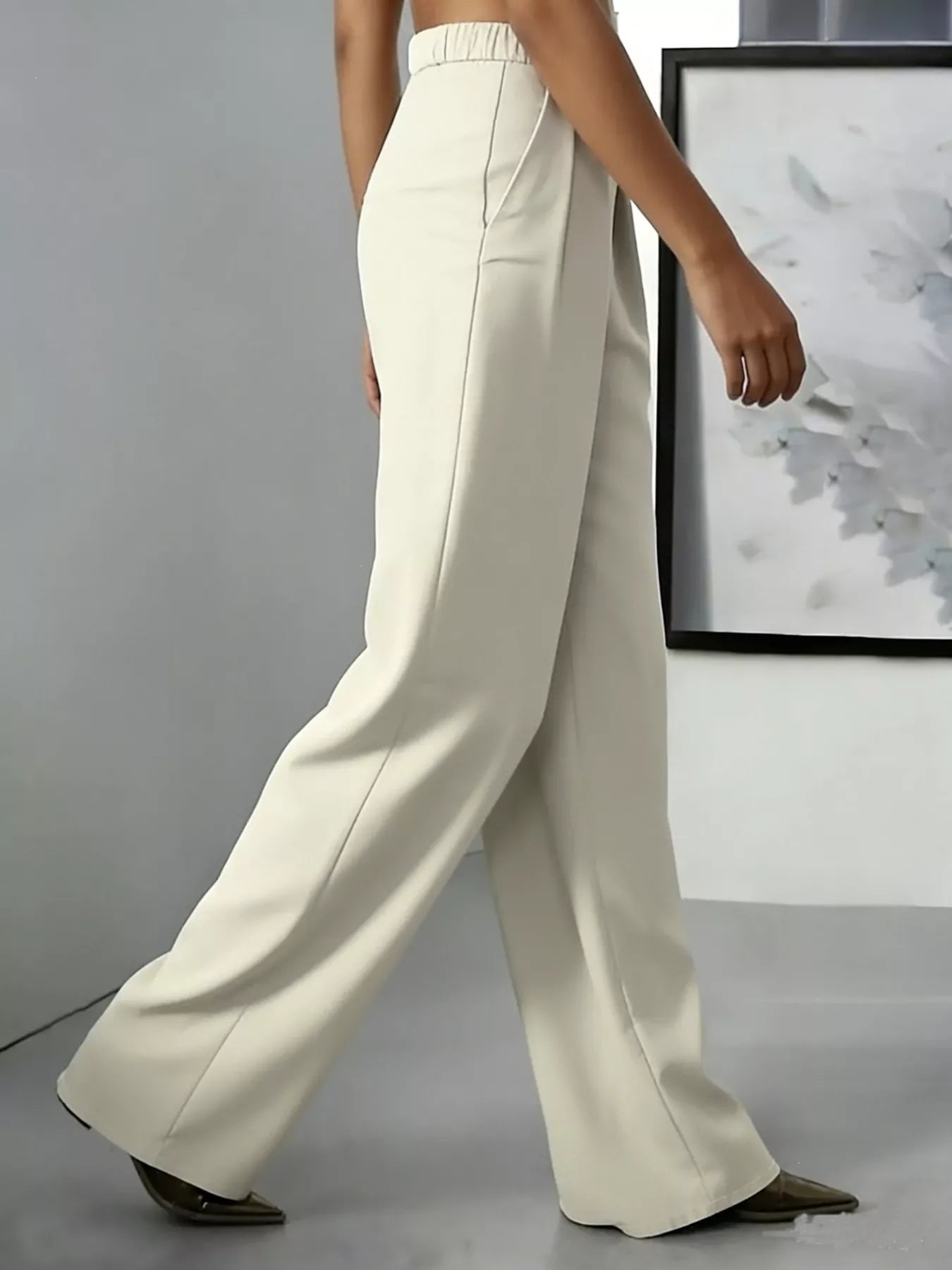 High-Waisted Pleated Wide-Leg Pants