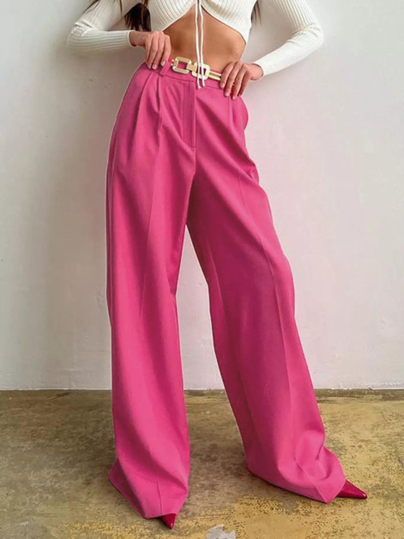 Wide Leg Pleated Pants