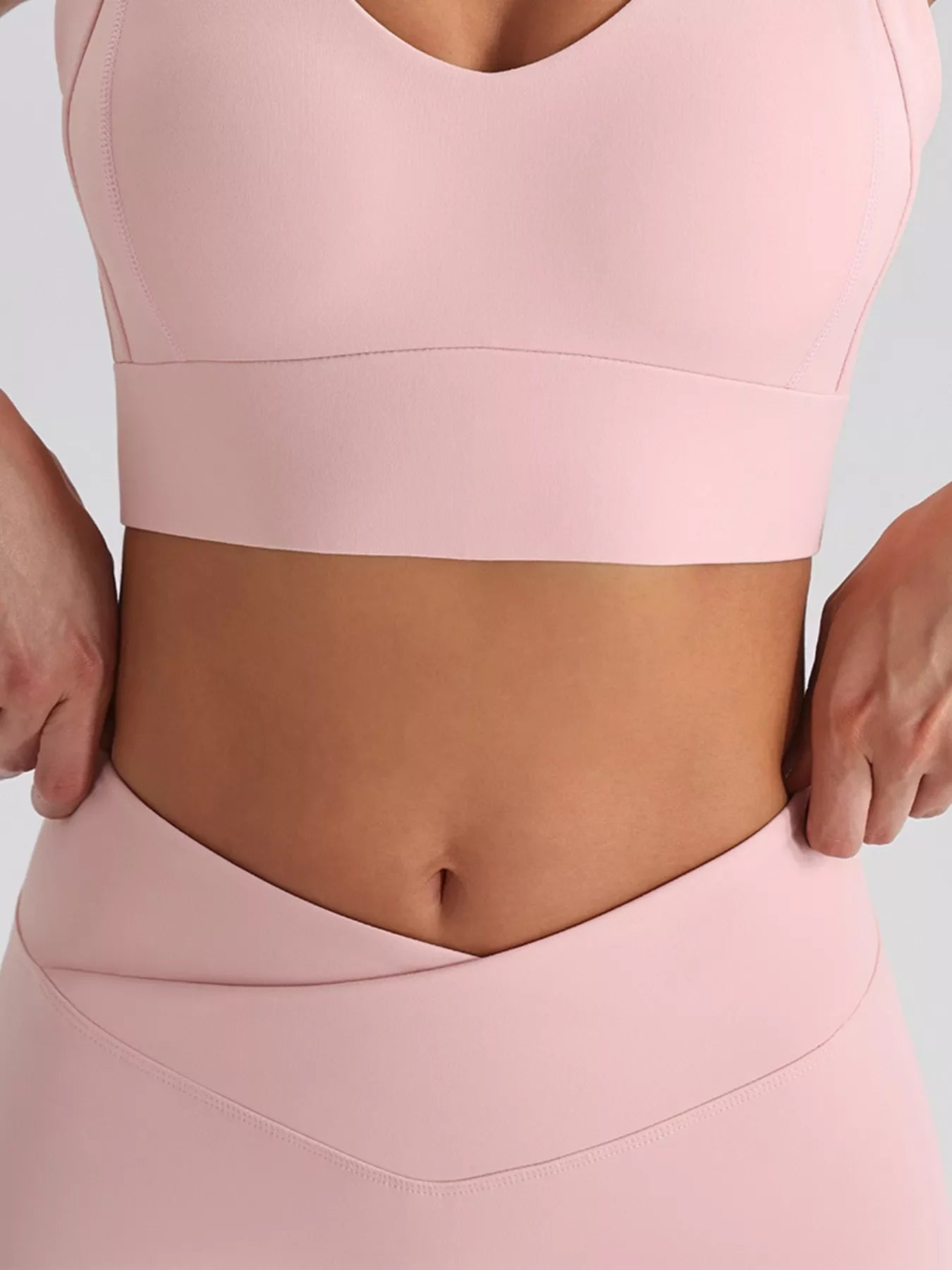 Seamless Criss-Cross V-Neck Tank and Leggings Active Set