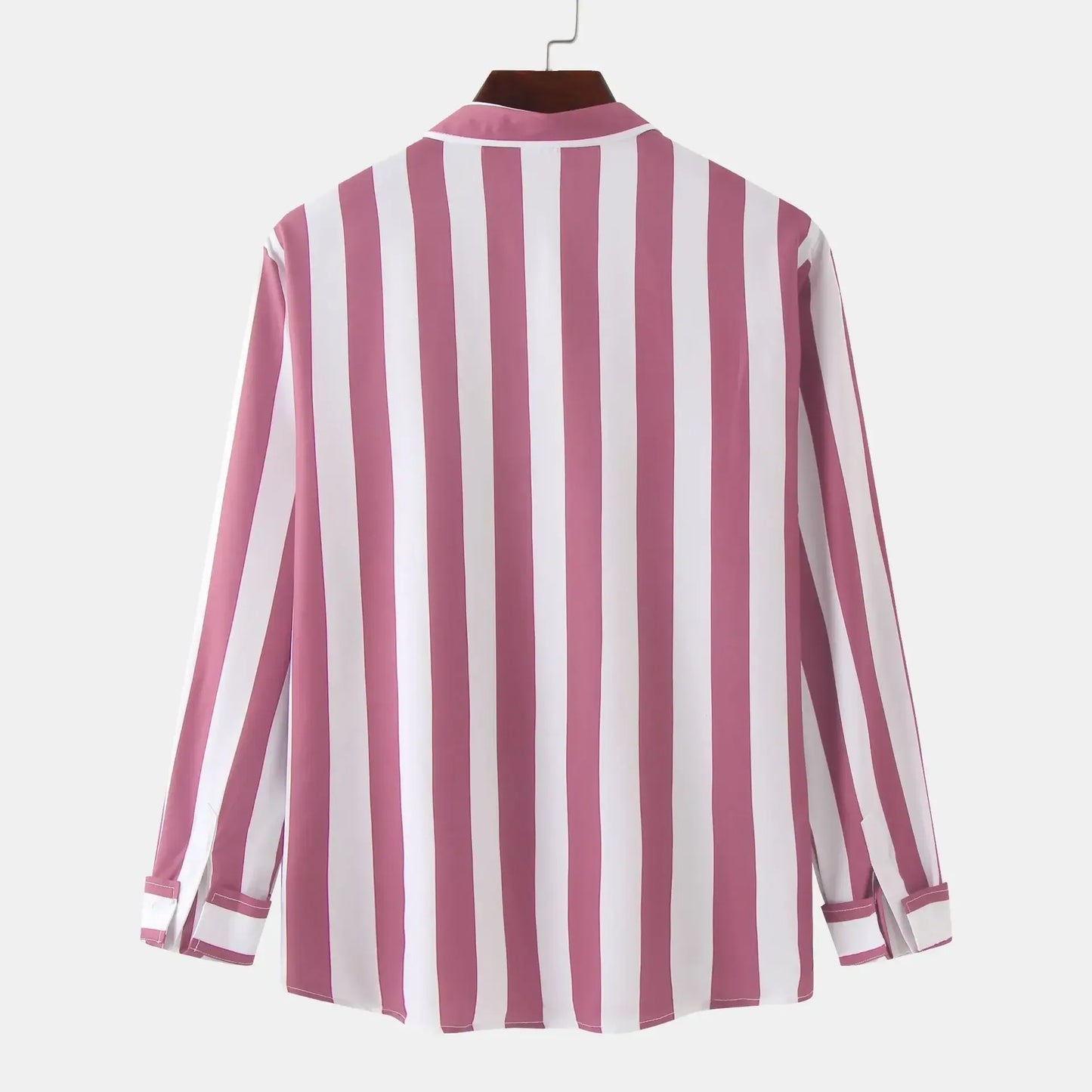 Men's Striped Button-Down Long Sleeve Shirt