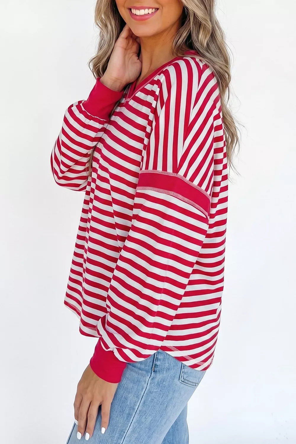 Striped Long Sleeve Casual Sweatshirt