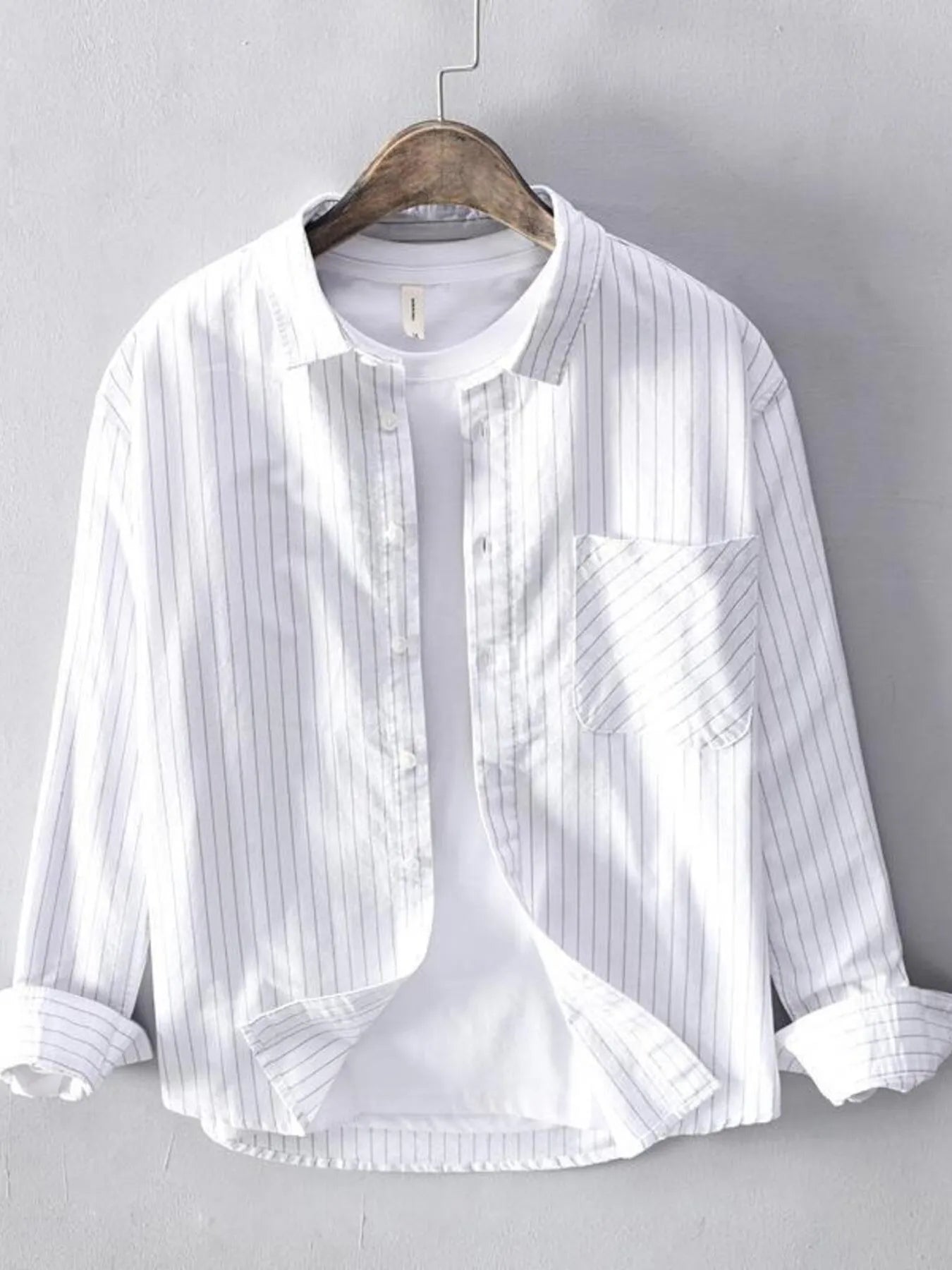 Men's Plus Size Button Up Long Sleeve Shirt
