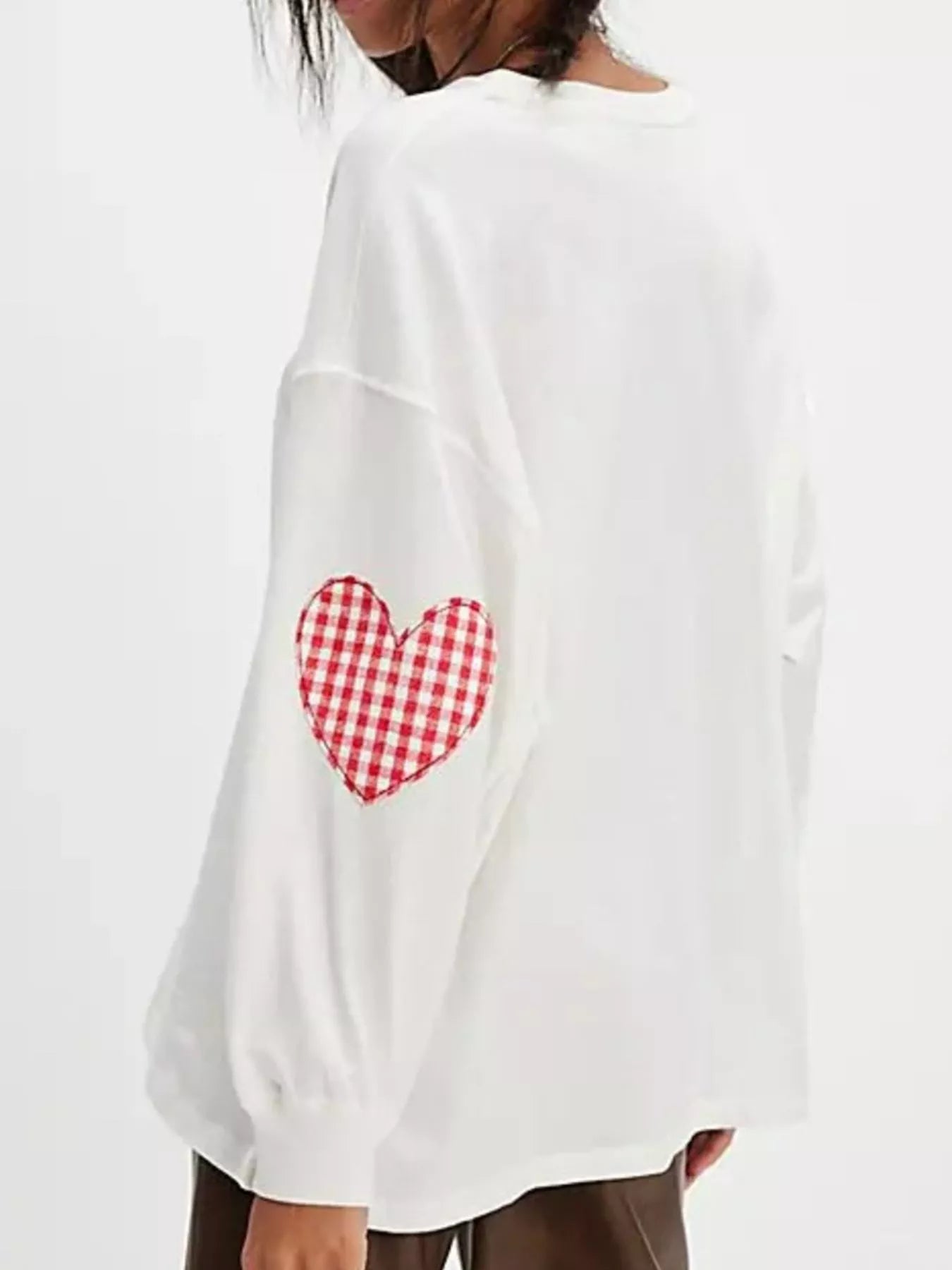 Heart Patch Long Sleeve Sweatshirt