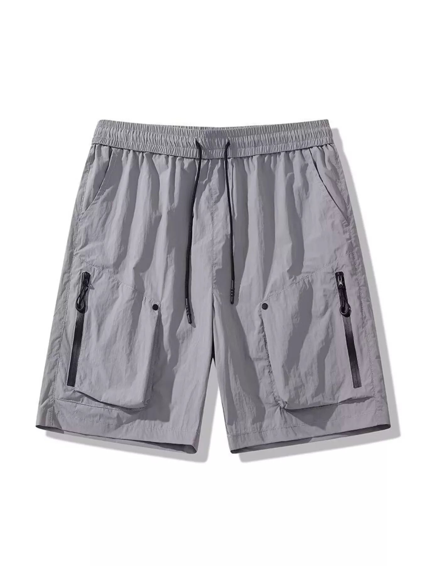 Men's Full Size Lightweight Cargo Shorts with Zipper Pockets Plus Size