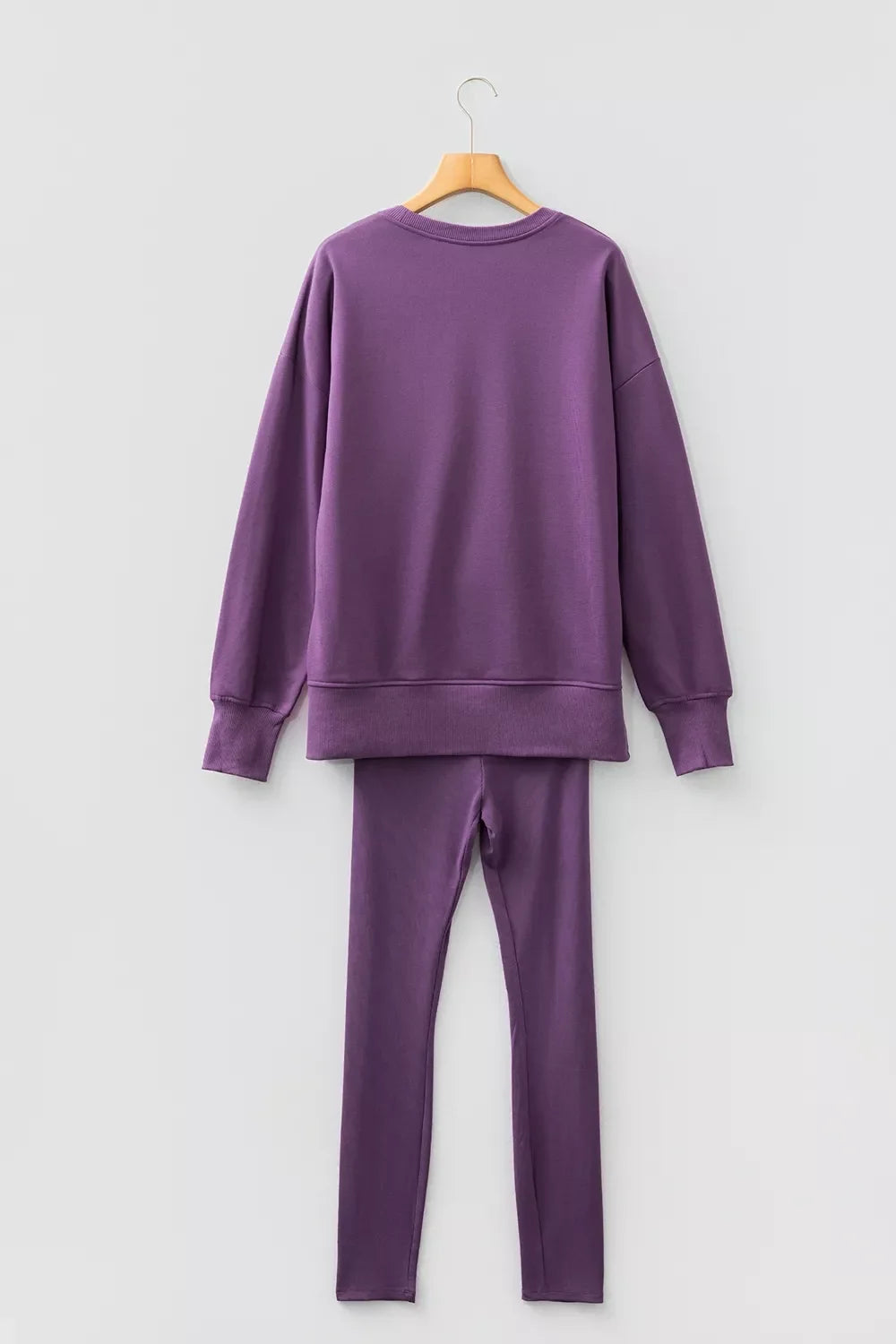 Side Slit Long Sleeve Sweatshirt and Pants Set