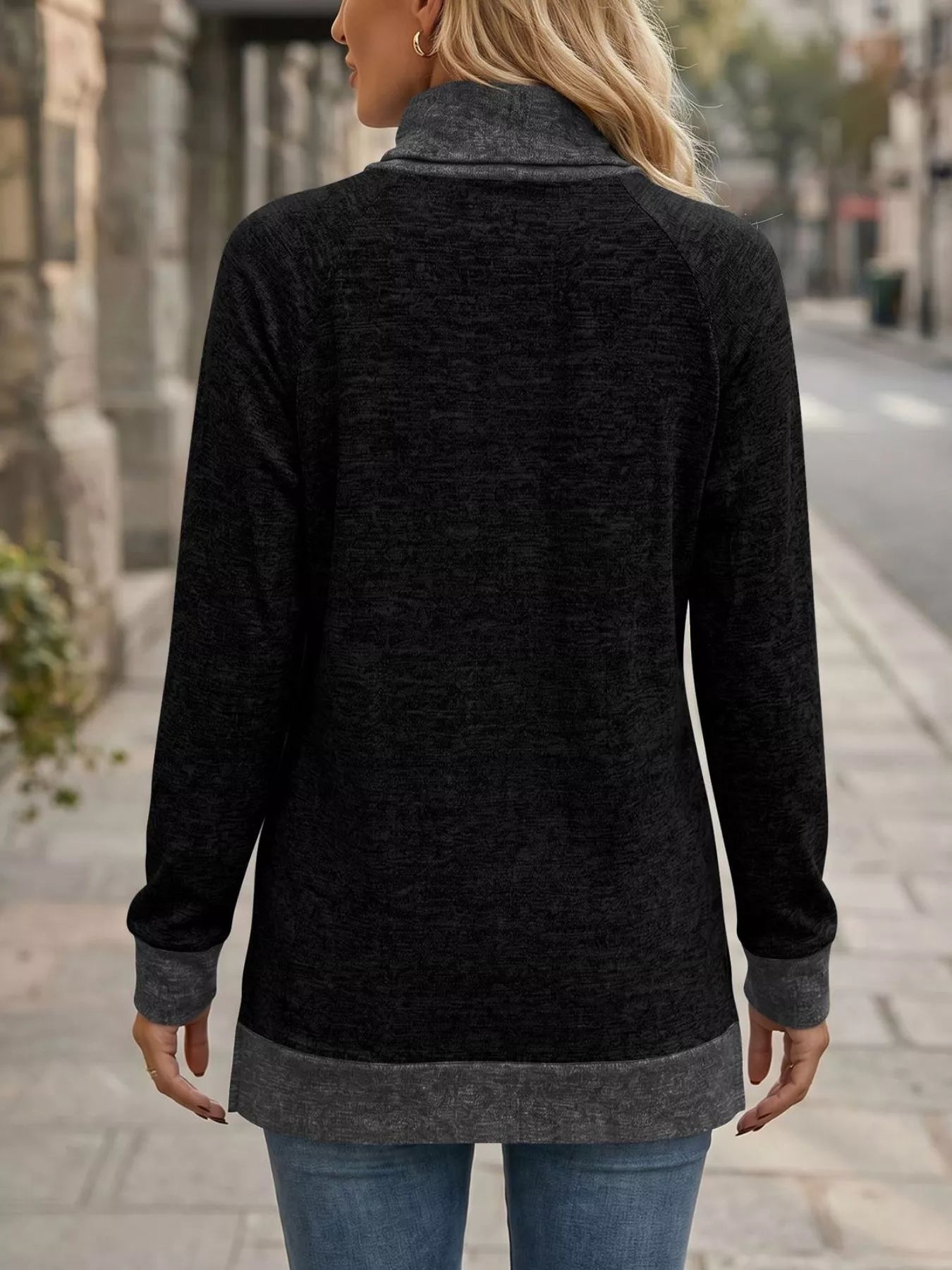 Turtleneck Raglan Sleeve T-Shirt