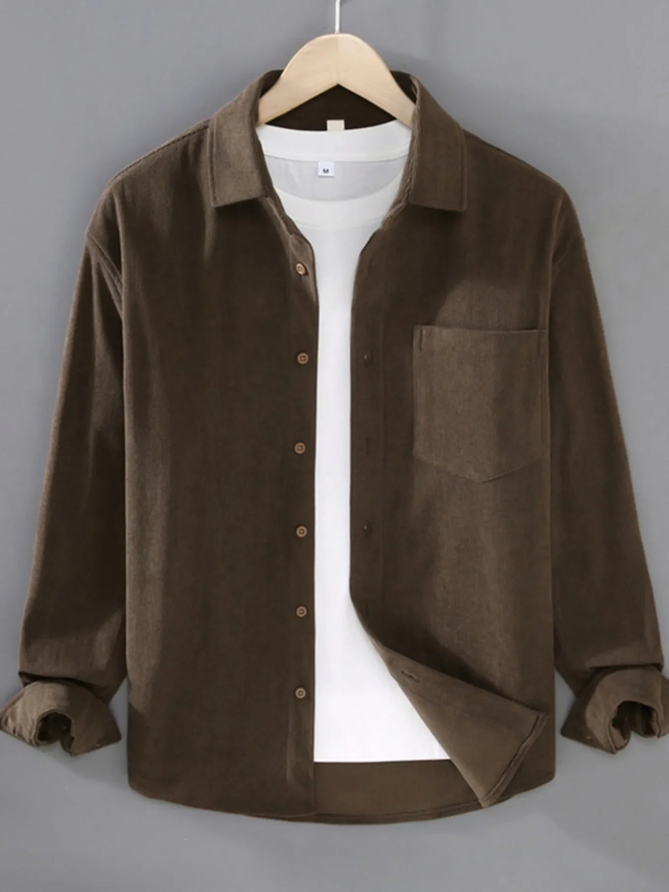 Men's Plus Size Button Up Long Sleeve Shirt