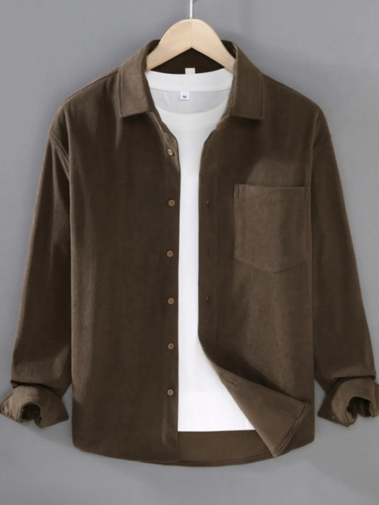 Men's Plus Size Button Up Long Sleeve Shirt