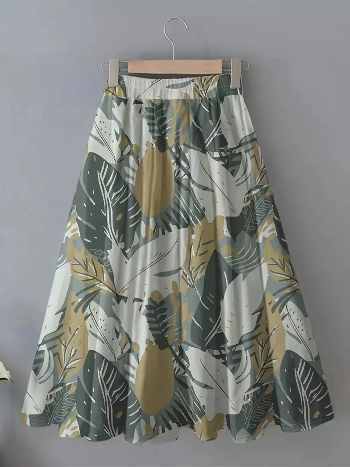 Printed Elastic Waist Skirt