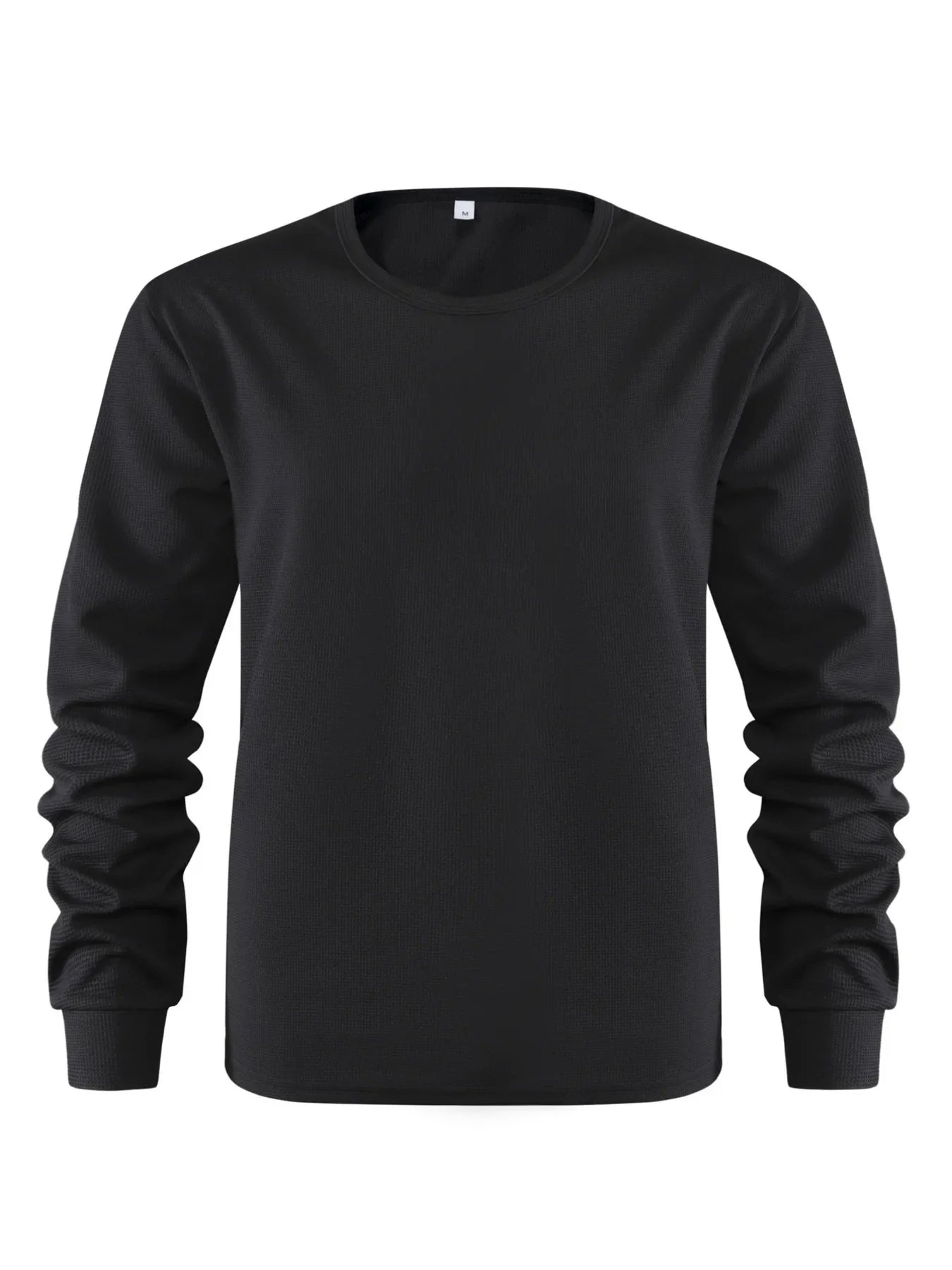 Men's Plus Size Waffle Knit Long Sleeve T-Shirt