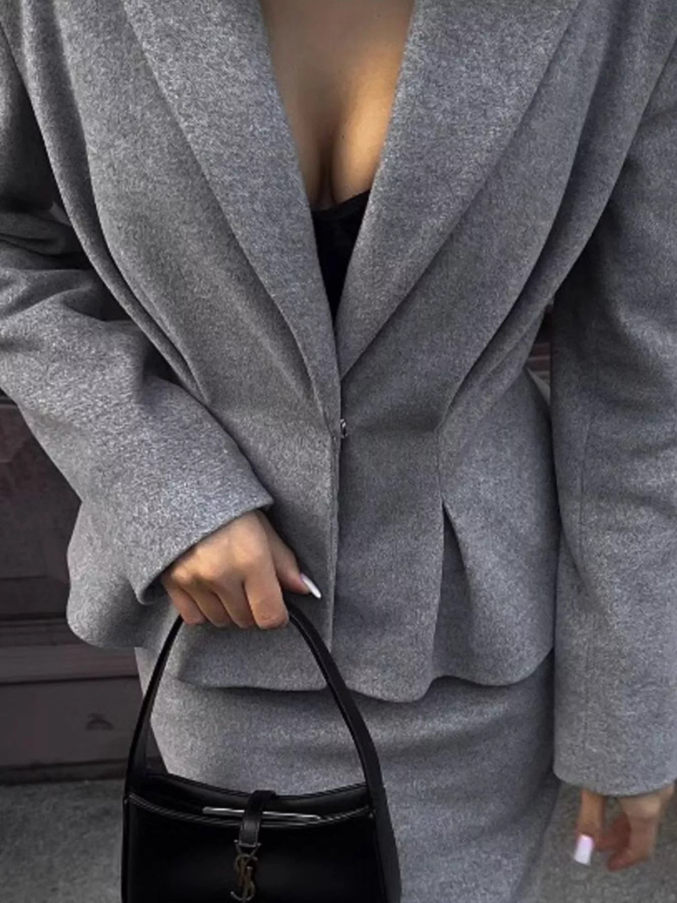 Peplum Blazer and Skirt Set