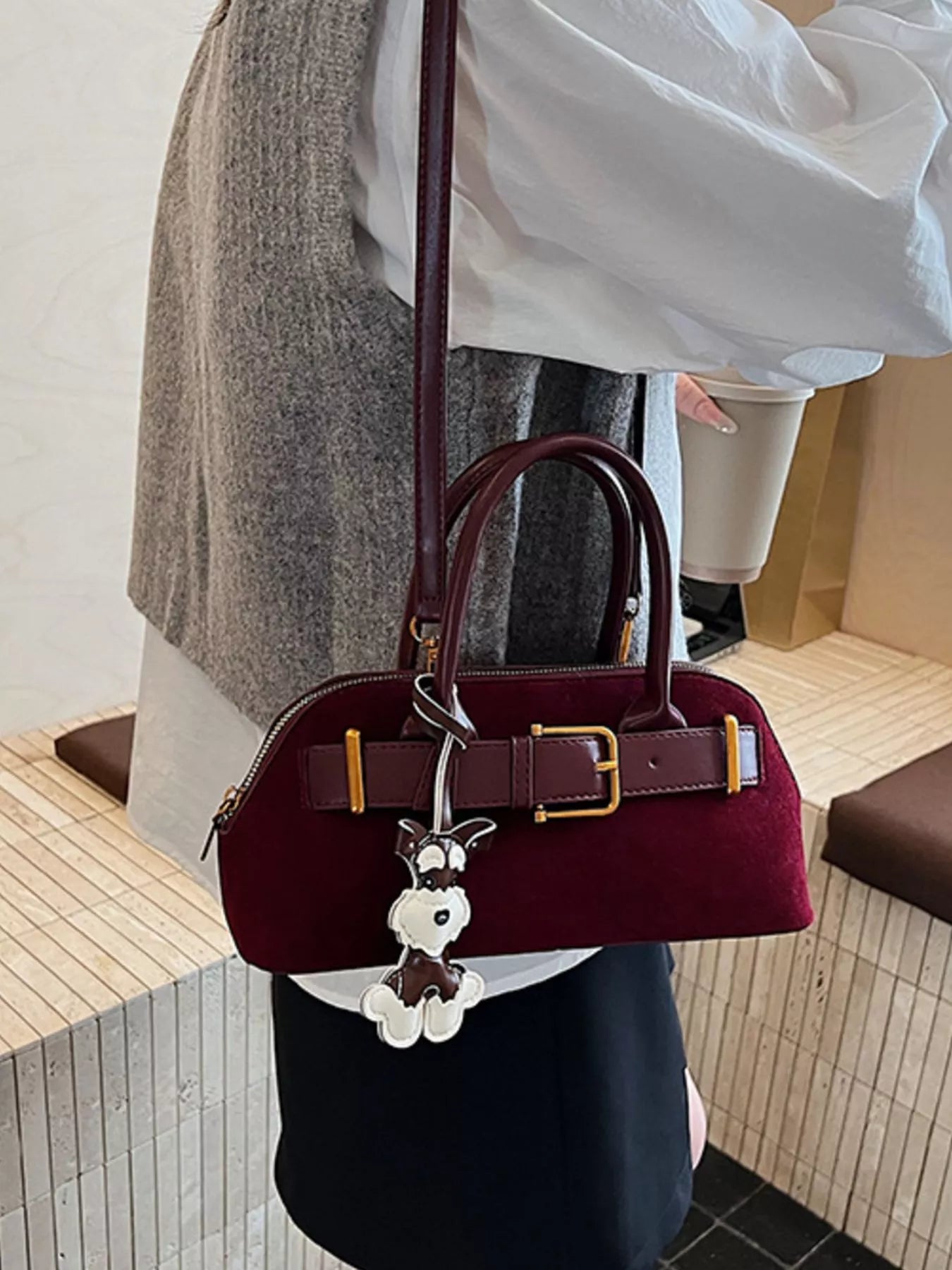 Buckle Decor Crossbody Bag