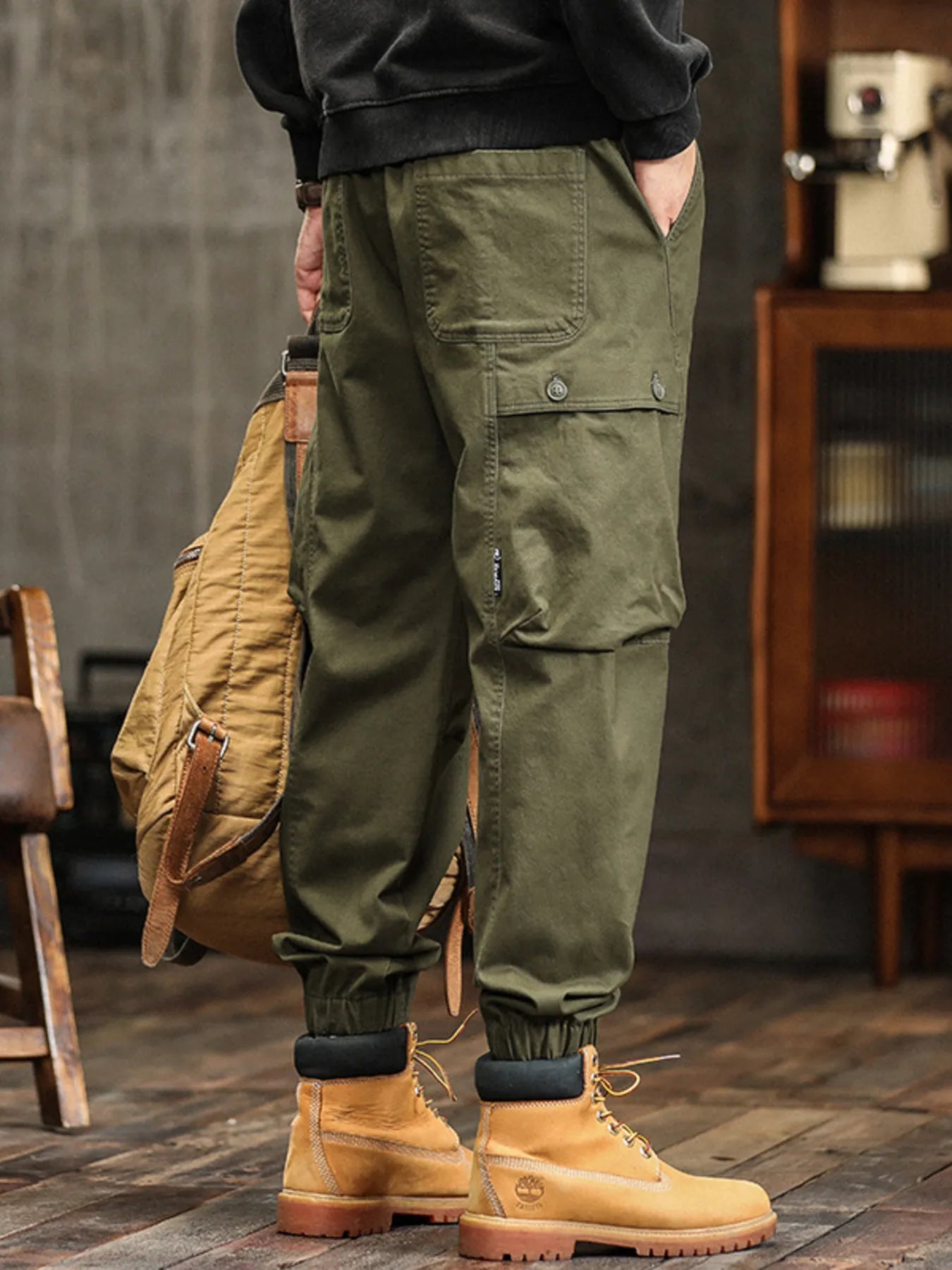 Men's Full Size Pocketed Loose Fit Joggers Plus Size