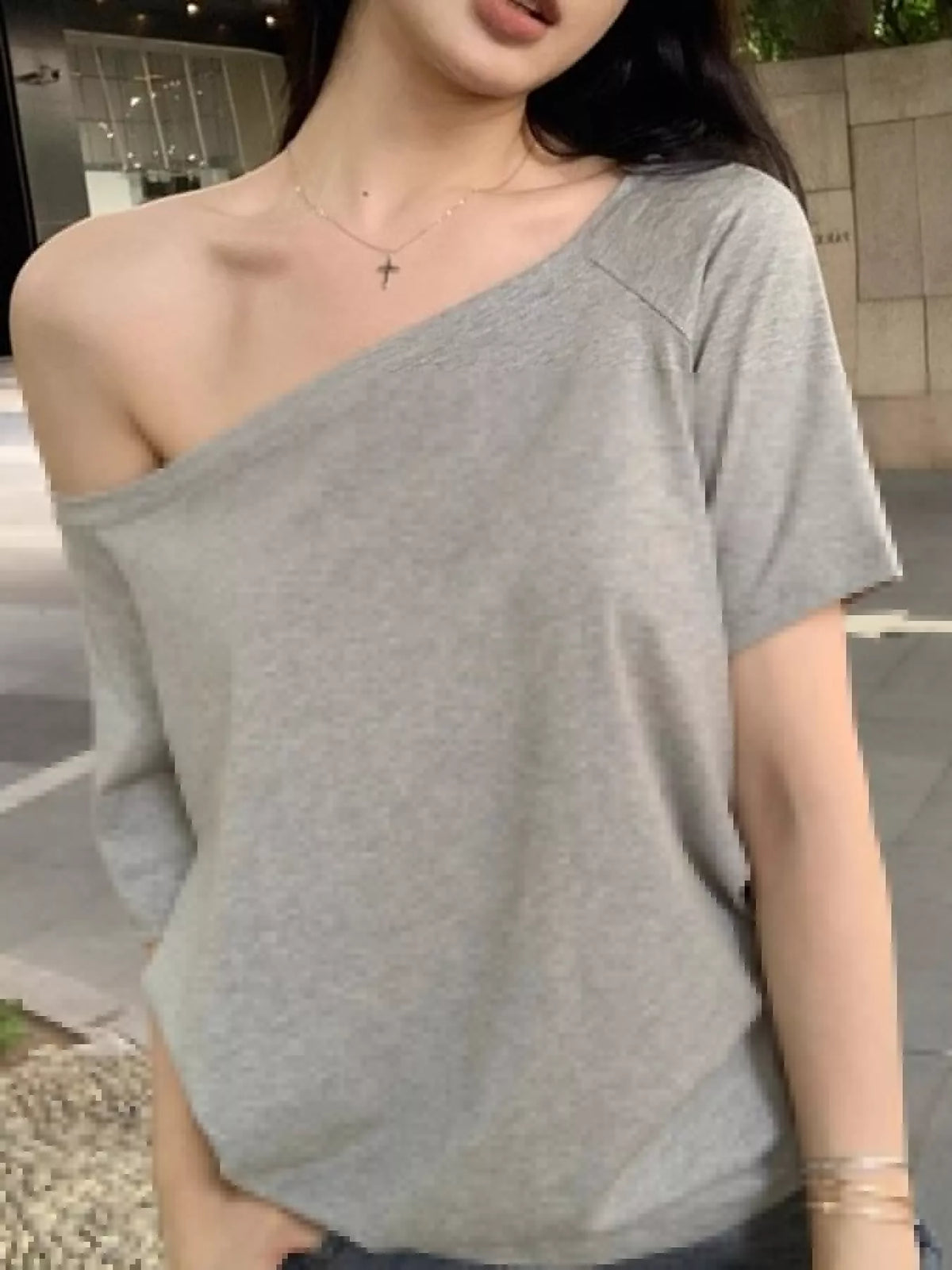 Boat Neck Short Sleeve T-Shirt