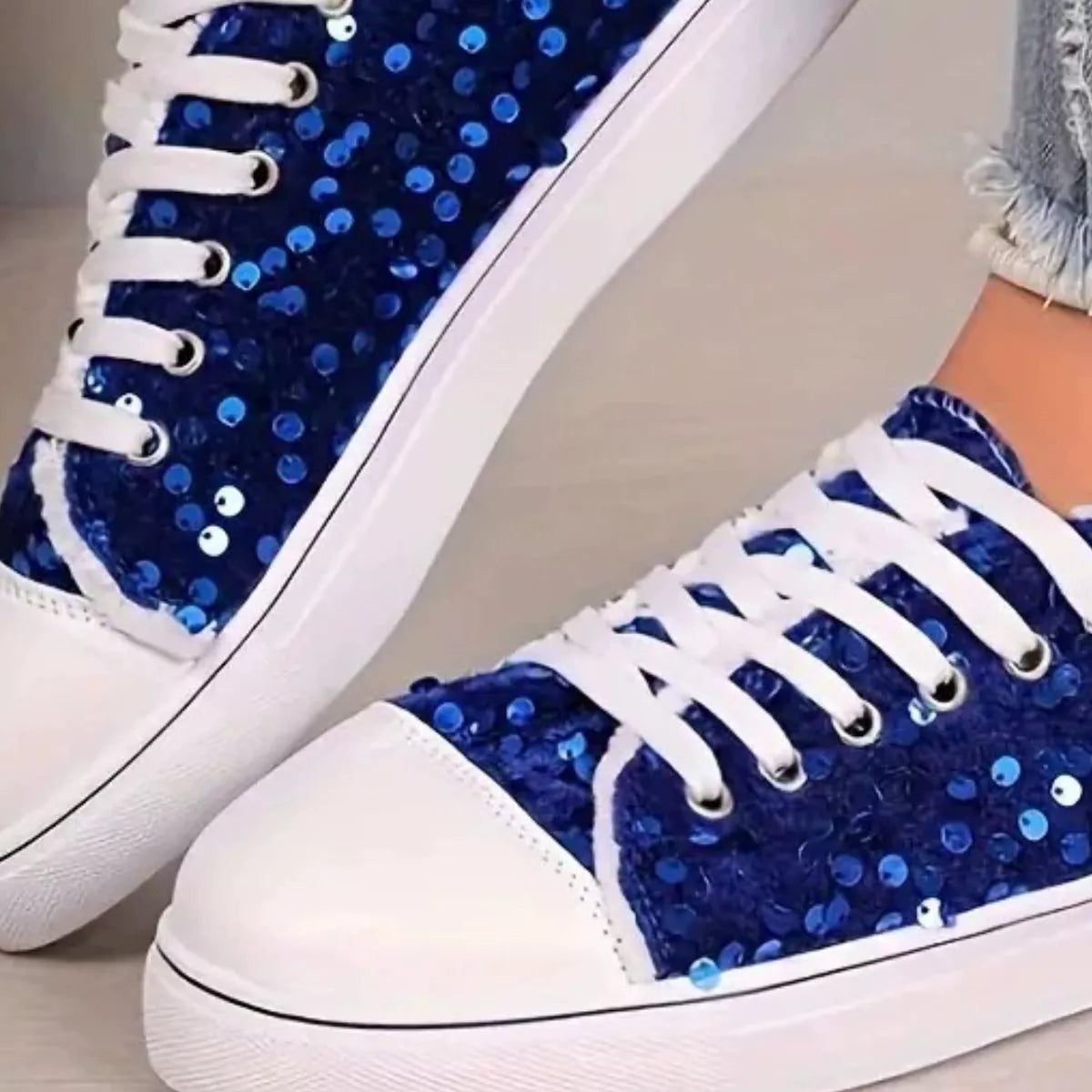Sparkling Sequin Low-Top Sneakers