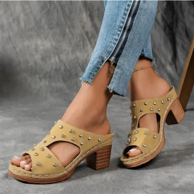 Open Toe Block Heel Sandals