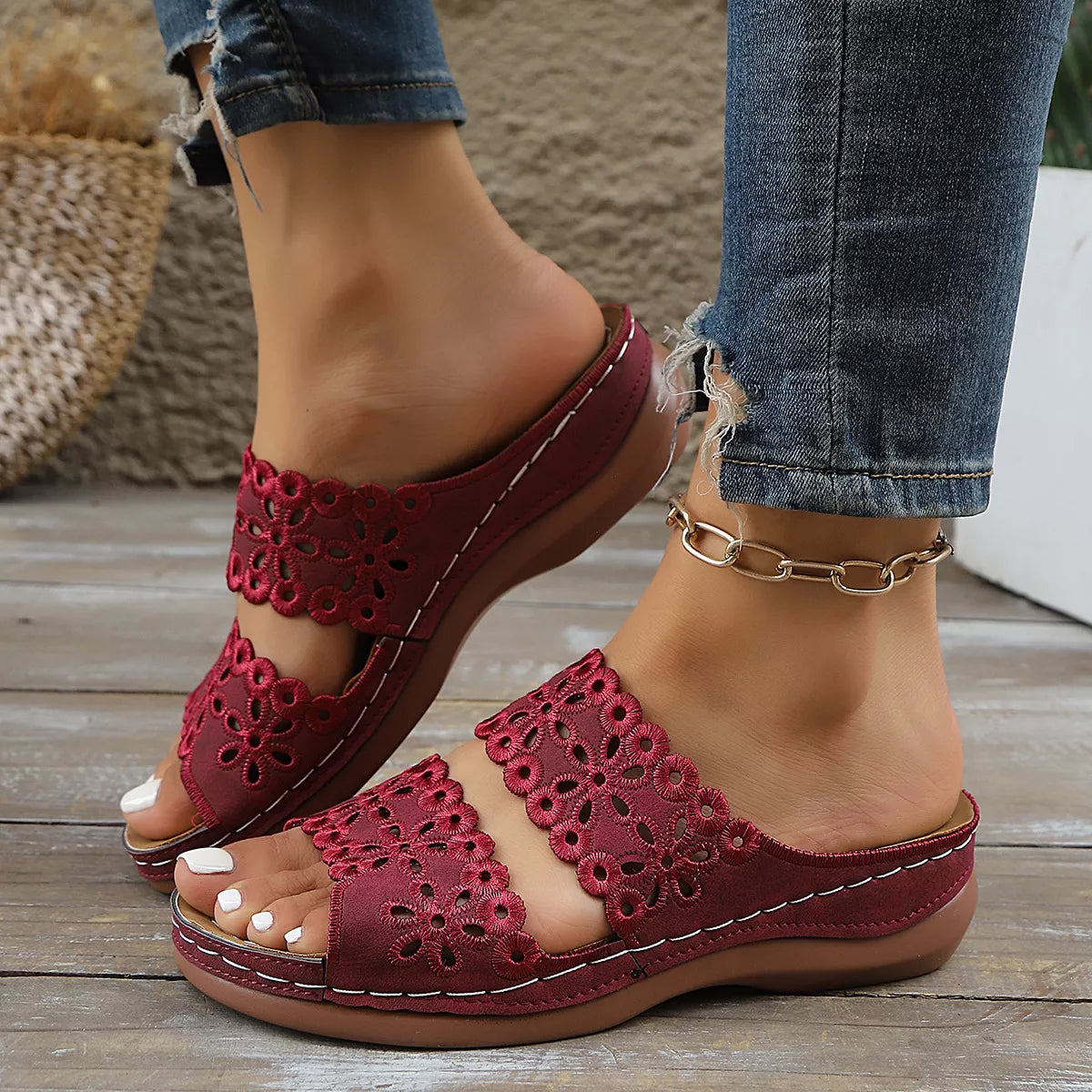 Open Toe Wedge Sandals