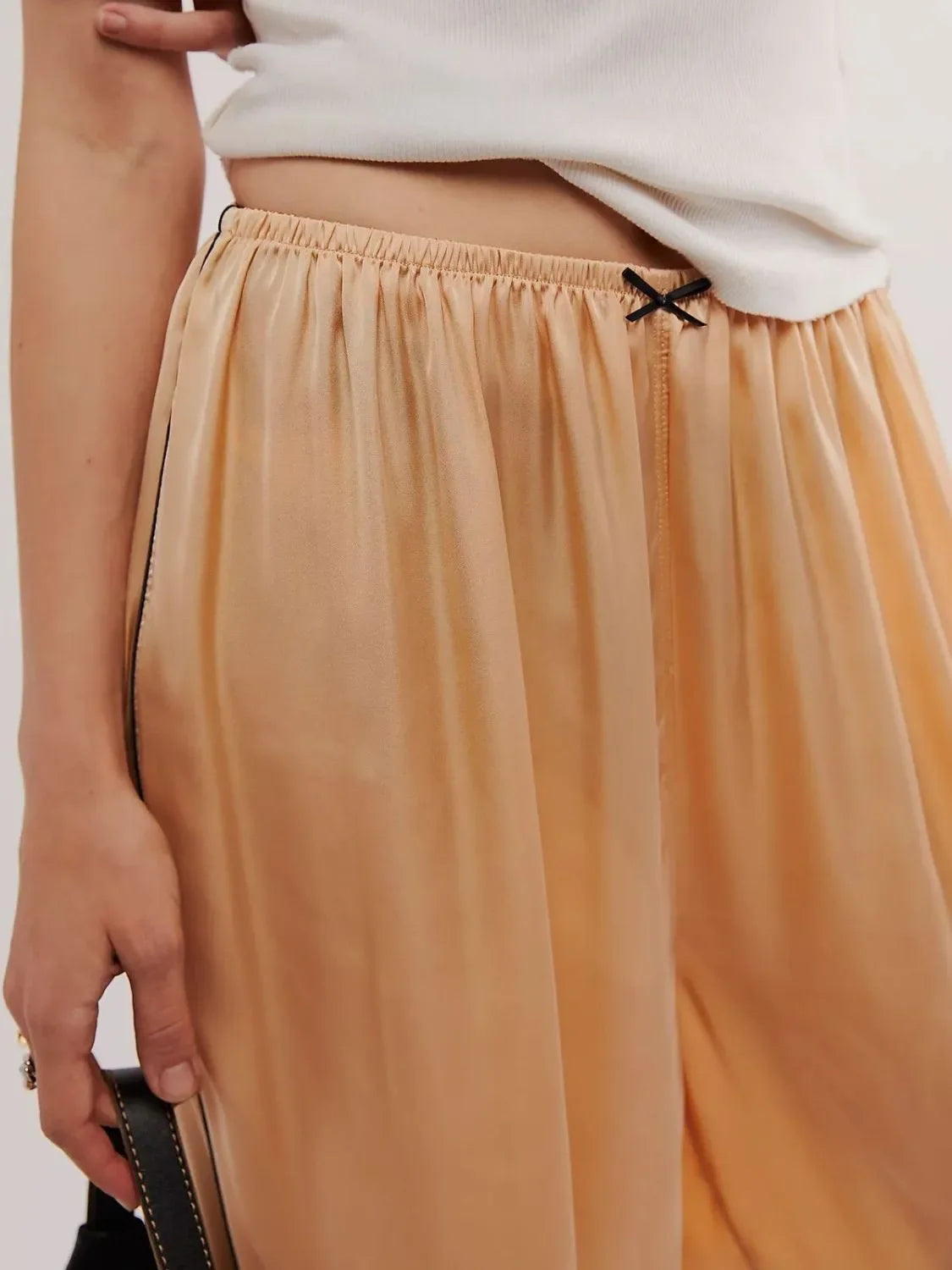 Lace Detail Wide Leg Pants
