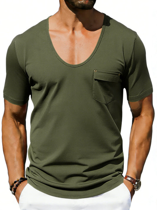 Men's Full Size Short Sleeve Pocket T-Shirt Plus Size