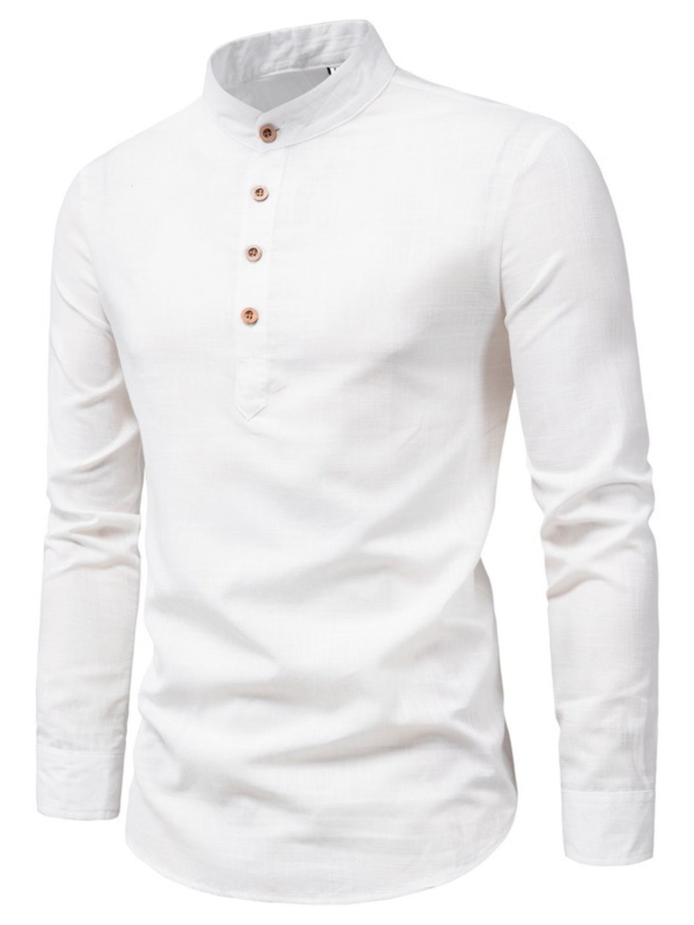 Men's Plus Size Button Detail Long Sleeve Shirt