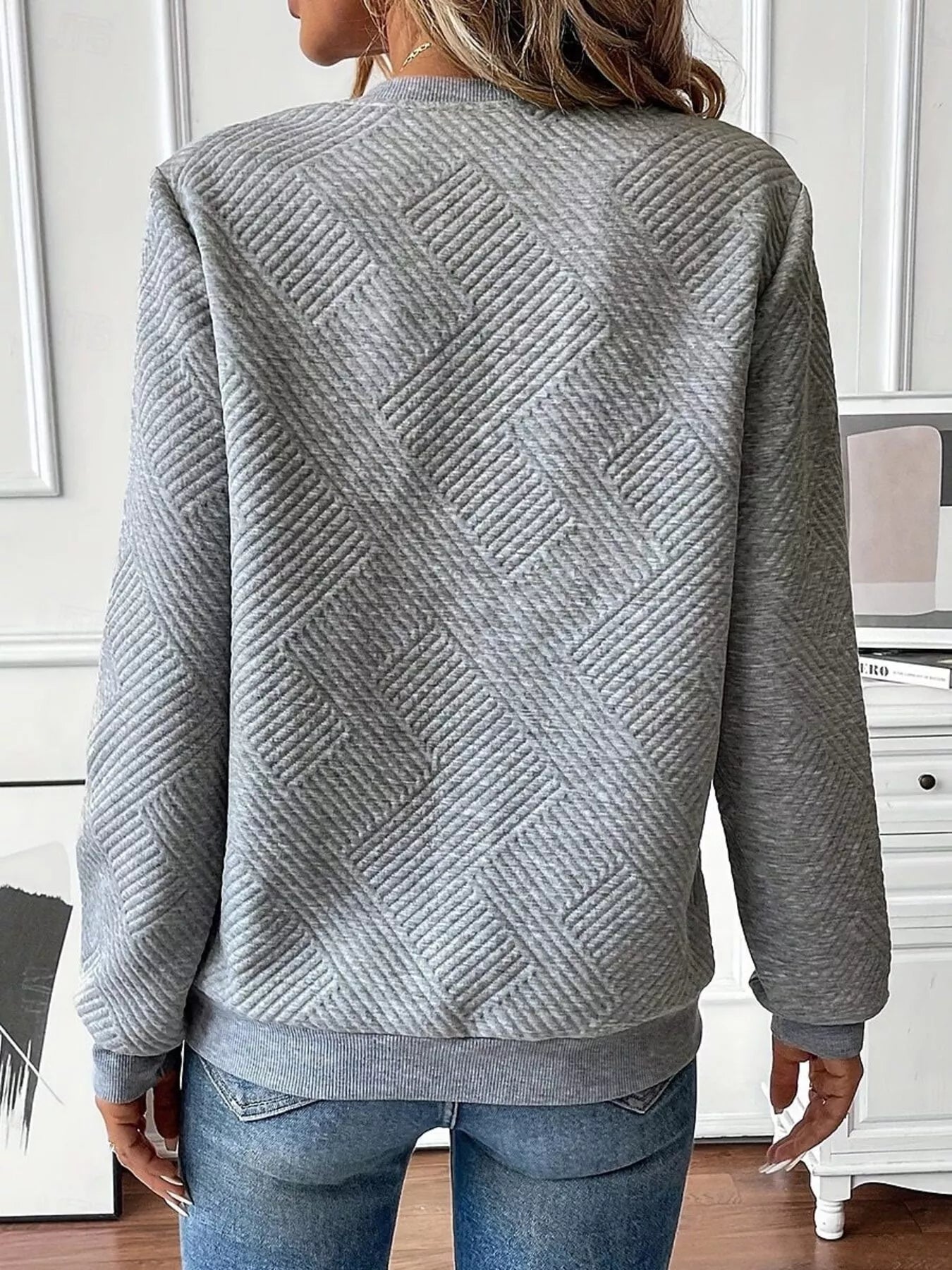 Textured Quarter-Zip Sweatshirt