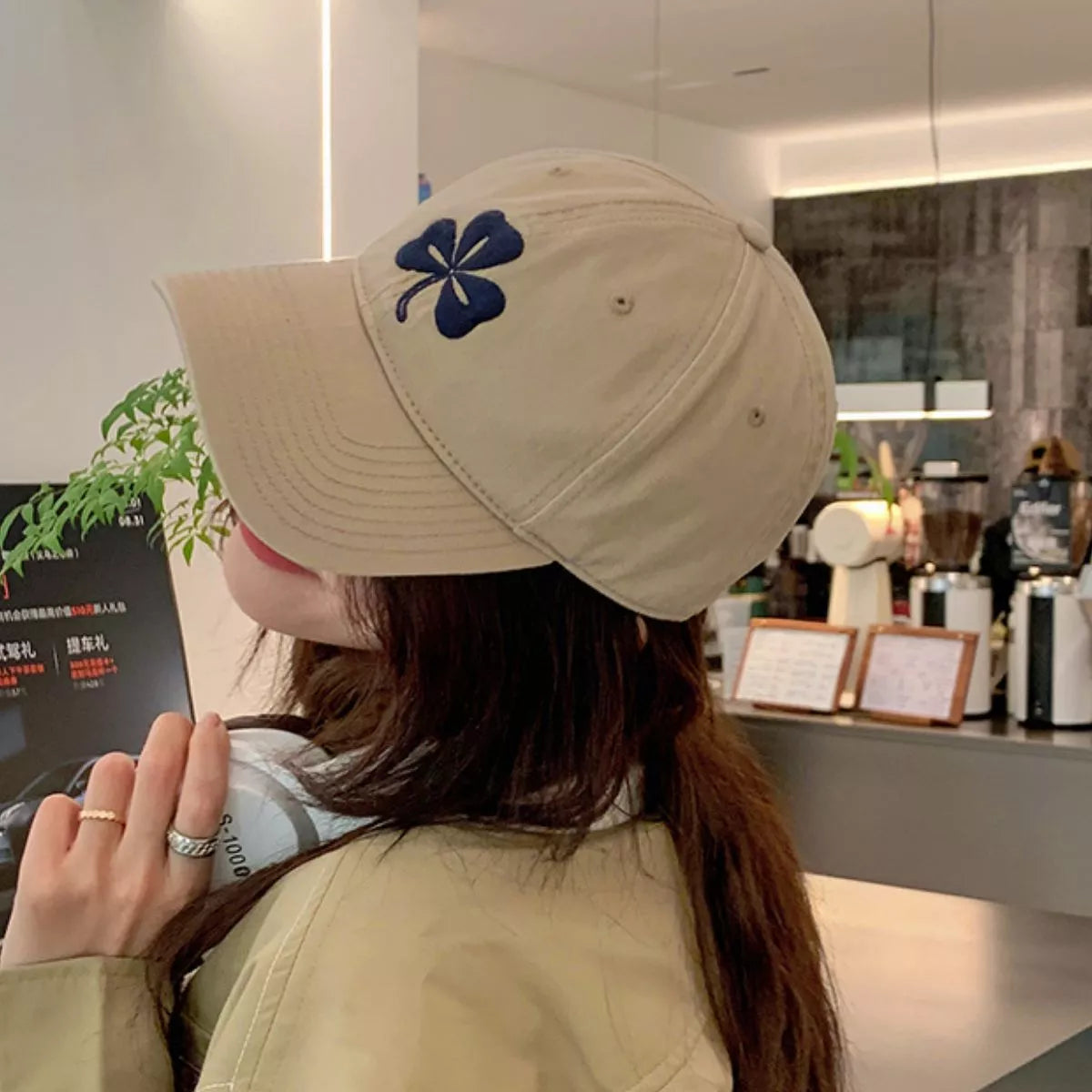 Clover Embroidered Baseball Cap