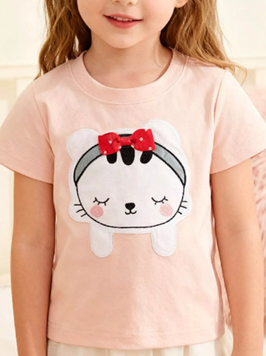 Children's Cartoon Cat Short Sleeve T-Shirt