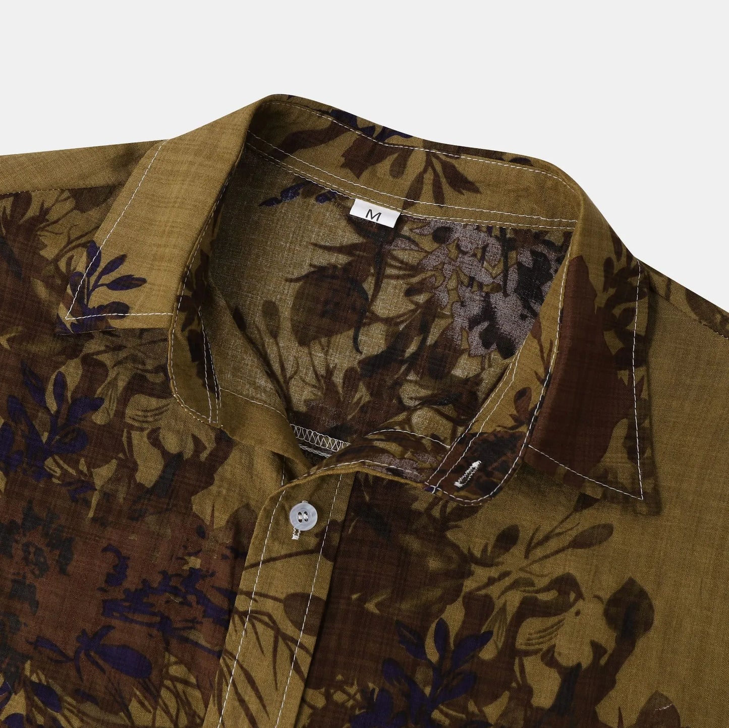 Men's Plus Size Printed Short Sleeve Button Down Casual Shirt