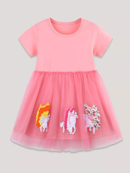 Children's Unicorn Applique Tulle Dress